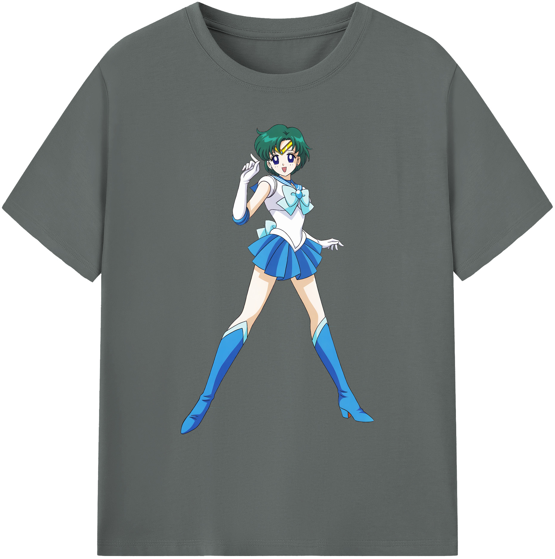 （画像用） 美少女戦士セーラームーン 海王 みちる（かいおう みちる） Sailor Moon Kaiou Michiru 綿100％ メンズ半袖Tシャツ｜肌触りやわらか＆通気性